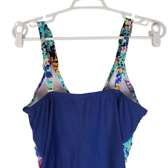 Maxine Of Hollywood Women's V-Neck Drape Front Mio One Piece Swimsuit Size 10 - Picture 6 of 13